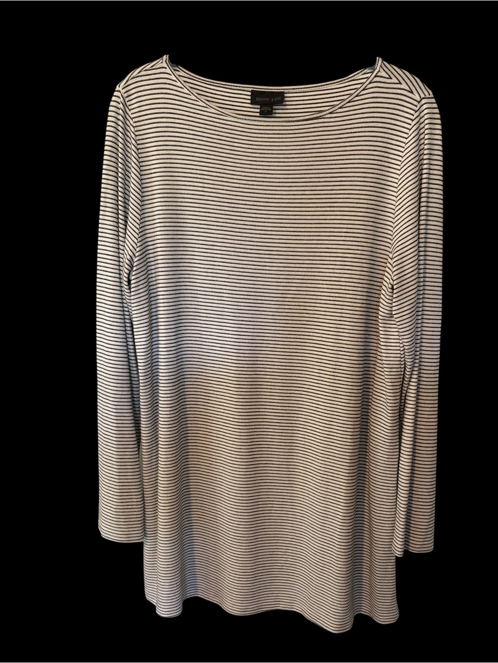 J. Jill Black and White Striped Boatneck Dress